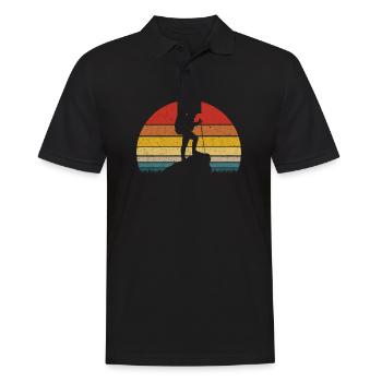 Vintage Retro Hiking - Männer Poloshirt - Schwarz - Vorne - Kai (181cm)