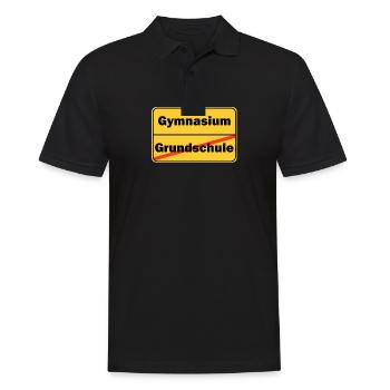 Grundschule Gymnasium Ortsschild Schule - Männer Poloshirt - Schwarz - Vorne - Kai (181cm)