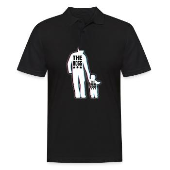 Père et fils papa fils fête des pères patron partenaire look - Polo Homme - noir - Devant - Kai (181cm)