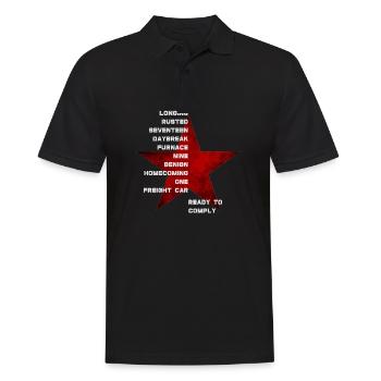 Bucky Words active le soldat prêt à se conformer - Polo Homme - noir - Devant - Kai (181cm)