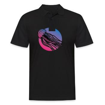 Méduses océan mer créatures - Polo Homme - noir - Devant - Kai (181cm)