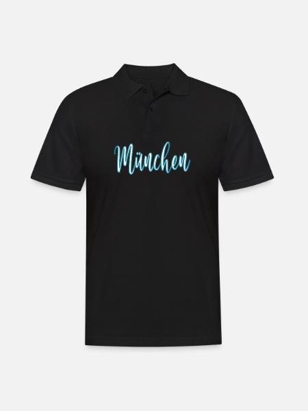 München - Männer Poloshirt - Schwarz