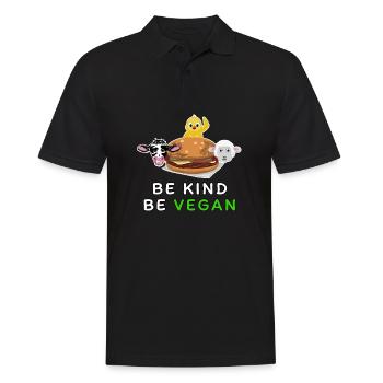 Be kind be vegan - Men's Polo Shirt - black - Front - Kai (181cm)