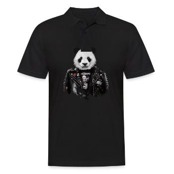Panda ours panda pandas animal amour cadeau - Polo Homme - noir - Devant - Kai (181cm)