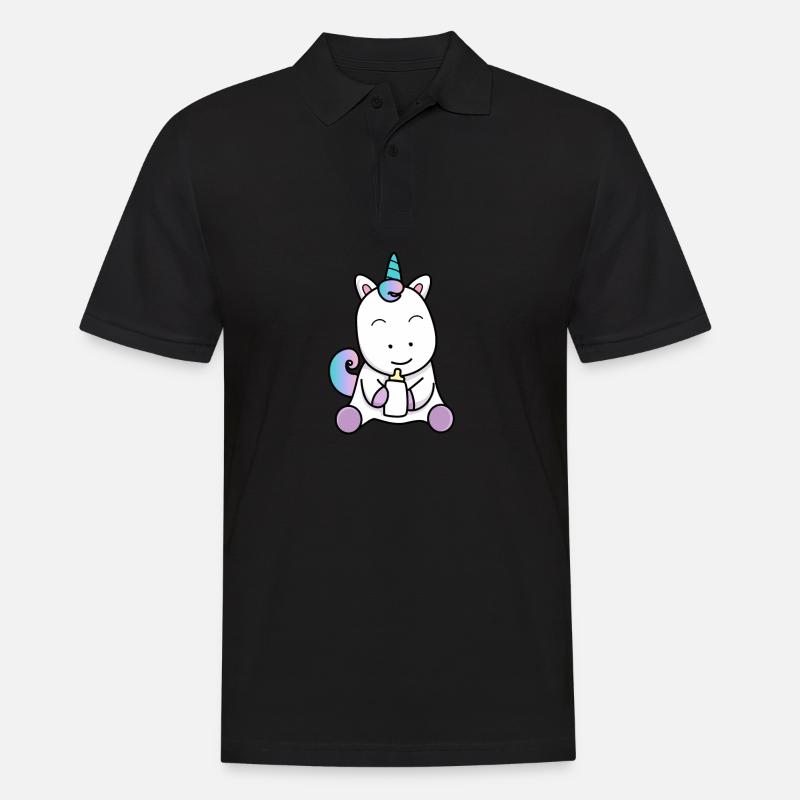 Baby Einhorn - Männer Poloshirt - Schwarz