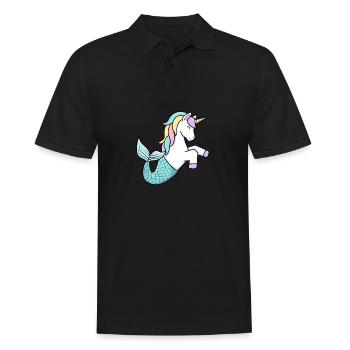 Licorne sirène - Polo Homme - noir - Devant - Kai (181cm)