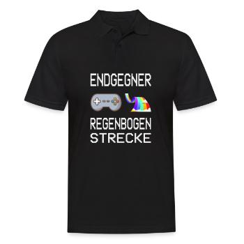 Endgegner Regenbogenstrecke Mario Kart Gaming - Männer Poloshirt - Schwarz - Vorne - Kai (181cm)