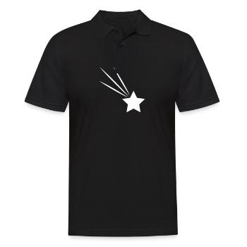 Sterne Sternschnuppe Sternchen selbst gestalten - Männer Poloshirt - Schwarz - Vorne - Kai (181cm)