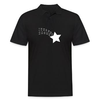 Sterne Sternschnuppe Sternchen selbst gestalten - Männer Poloshirt - Schwarz - Vorne - Kai (181cm)