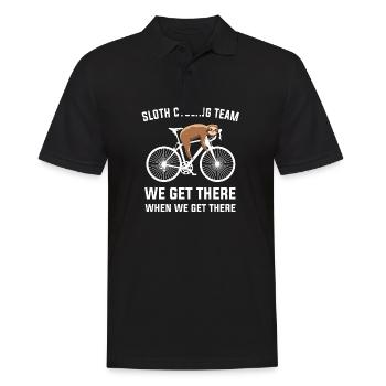 Chemise de cyclisme drôle - Cadeaux drôles de cycliste - Paresseux - Polo Homme - noir - Devant - Kai (181cm)