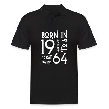 geboren in 1964 Geburtstag von Freunden & Familie - Männer Poloshirt - Schwarz - Vorne - Kai (181cm)