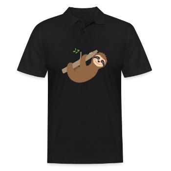 Funny sloth Tired sloth Sloth mode - Men's Polo Shirt - black - Front - Kai (181cm)