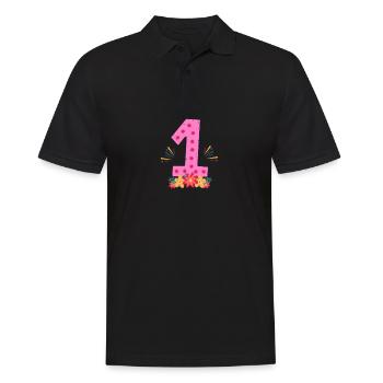 One year old | 1st birthday | First birthday - Men's Polo Shirt - black - Front - Kai (181cm)