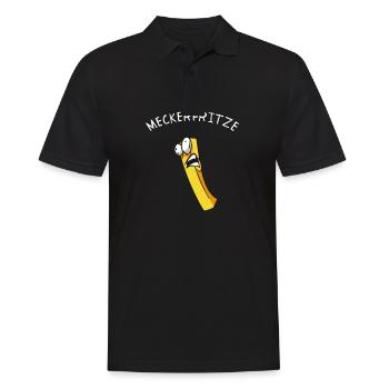 Meckerfritze, schimpfende Pommes - Männer Poloshirt - Schwarz - Vorne - Kai (181cm)