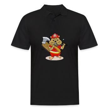 Pompier Bieber avec design enfants hache - Polo Homme - noir - Devant - Kai (181cm)