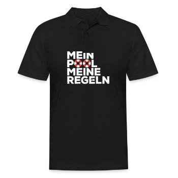 Bademeister Pool Schwimmbad Regeln Geschenk - Männer Poloshirt - Schwarz - Vorne - Kai (181cm)