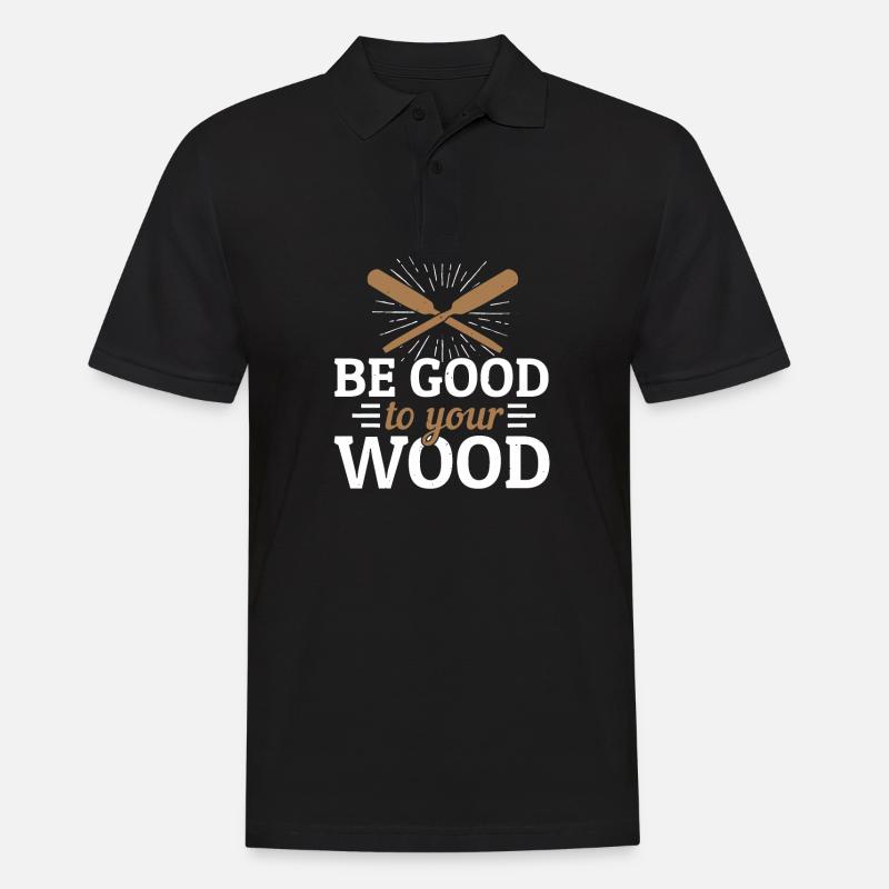 Holz - Männer Poloshirt - Schwarz