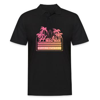 Hawaii Surfing Paradise - Men's Polo Shirt - black - Front - Kai (181cm)