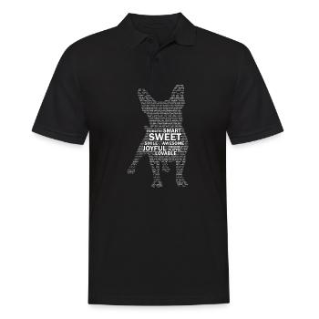 Französische Bulldoge - Männer Poloshirt - Schwarz - Vorne - Kai (181cm)