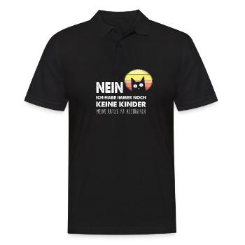 Nein Keine Kinder Die Katze Ist Allergisch Katzen - Männer Poloshirt - Schwarz - Vorne - Kai (181cm)