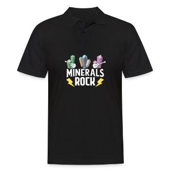 Mineralien Rocken Spruch über Minerale Kristalle - Männer Poloshirt - Schwarz - Vorne - Kai (181cm)
