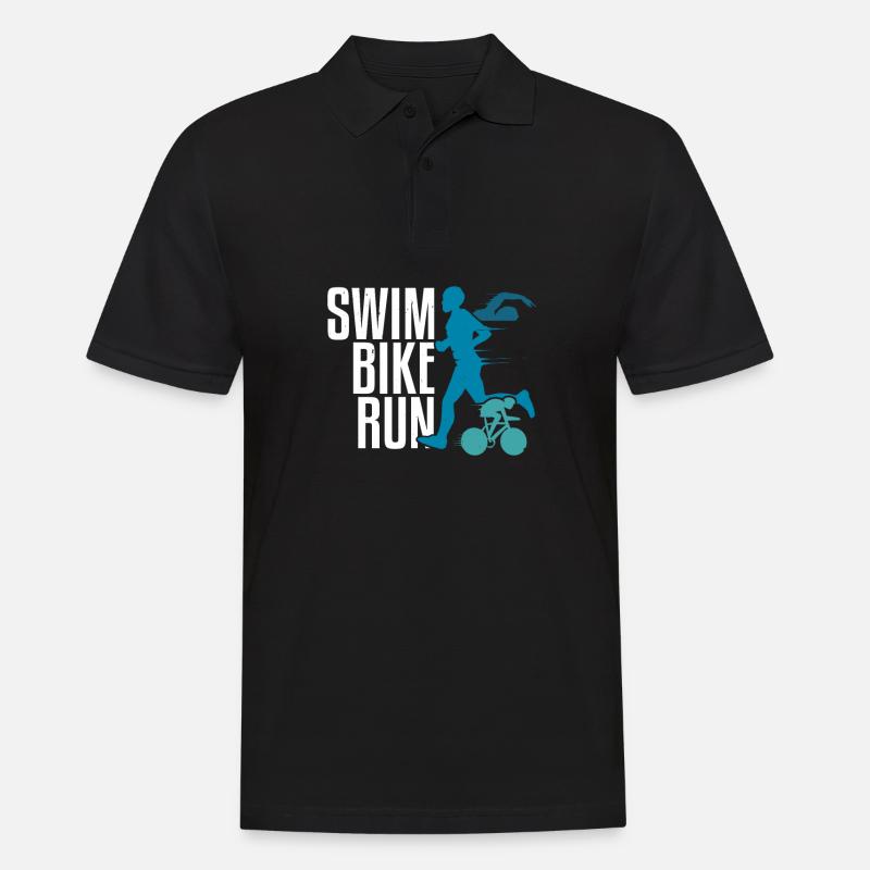 Triathlon - Männer Poloshirt - Schwarz