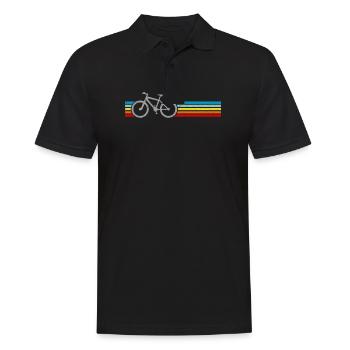 Retro Vintage Mountain Bike Bicycle Biking Cycle - Men's Polo Shirt - black - Front - Kai (181cm)