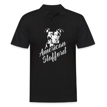 American Stafford - Männer Poloshirt - Schwarz - Vorne - Kai (181cm)