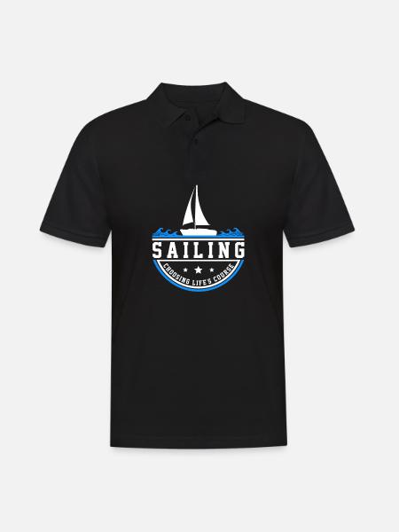 Segeln Geschenk - Männer Poloshirt - Schwarz