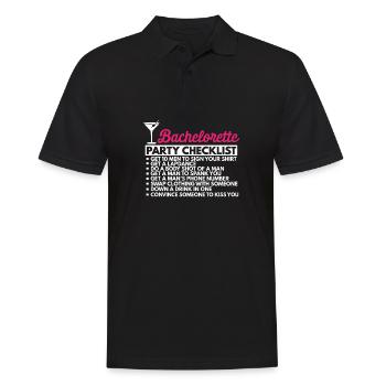 Hen party checklist for stag party - Men's Polo Shirt - black - Front - Kai (181cm)