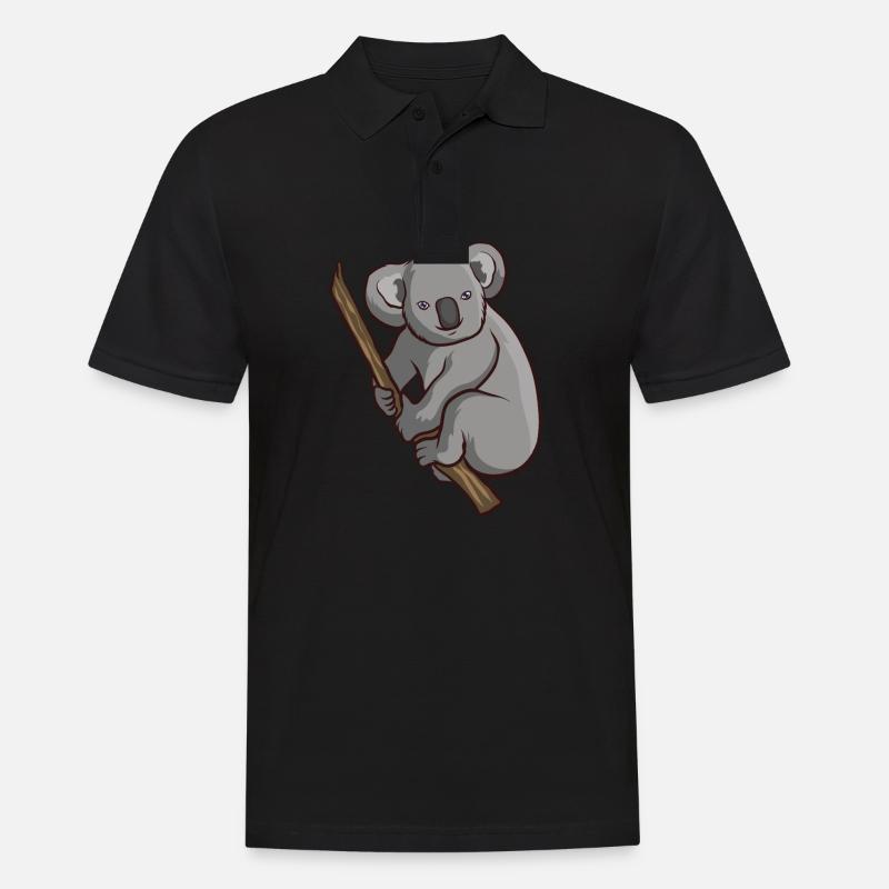 Koalabär - Männer Poloshirt - Schwarz