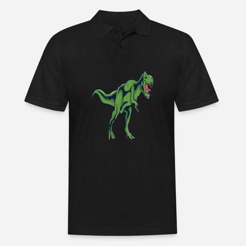 Dinosaurier - Männer Poloshirt - Schwarz
