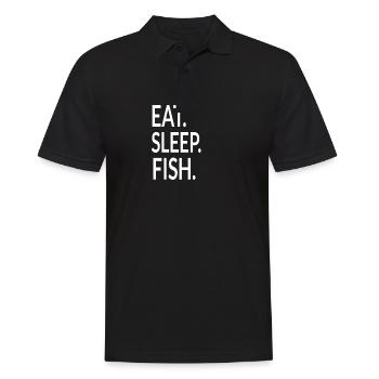Eat Sleep Fish Idée cadeau Funny Fishing Funny Sport - Polo Homme - noir - Devant - Kai (181cm)