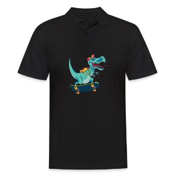 Dinosaure de skateboard - Polo Homme - noir - Devant - Kai (181cm)