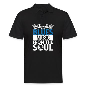 Blues Musik direkt aus der Seele Musiker Gitarre - Männer Poloshirt - Schwarz - Vorne - Kai (181cm)