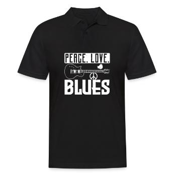 Peace love blues music - Men's Polo Shirt - black - Front - Kai (181cm)