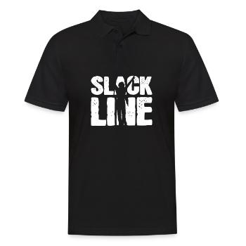 Slackline Slackliner Acrobatics Mountain Adventure - Men's Polo Shirt - black - Front - Kai (181cm)
