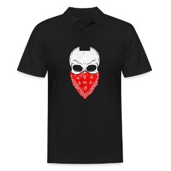 Fearless Skeleton Skull Head Red Bandana - Polo Homme - noir - Devant - Kai (181cm)