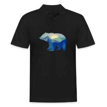 Bear Silhouette Mountain Wildlife Animal - Men's Polo Shirt - black - Front - Kai (181cm)