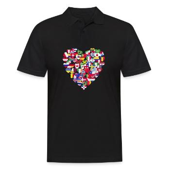 Flags of the Countries of the world - Männer Poloshirt - Schwarz - Vorne - Kai (181cm)