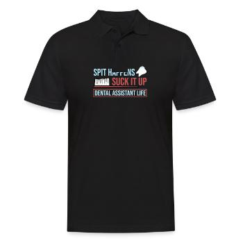 Zahnarzt Zahn Zähne Zahnärztin Arzt Zahnarzthelfer - Männer Poloshirt - Schwarz - Vorne - Kai (181cm)