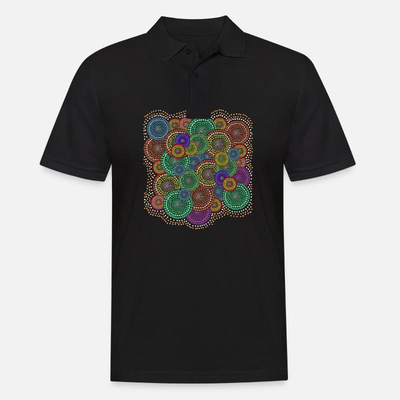 Aboriginal Art Pattern - Men's Polo Shirt - black