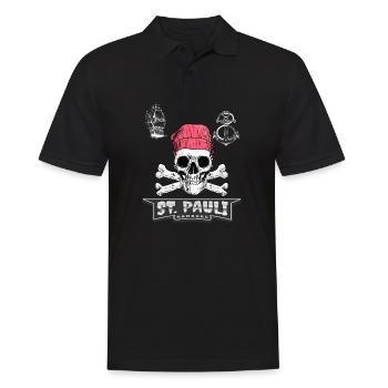 st paulianer st pauli design gift - Men's Polo Shirt - black - Front - Kai (181cm)