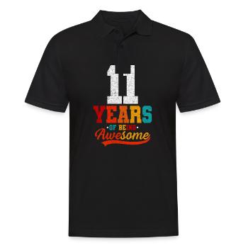 11 Years Of Being Awesome - Men's Polo Shirt - black - Front - Kai (181cm)