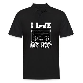 J'aime le hip hop - Polo Homme - noir - Devant - Kai (181cm)