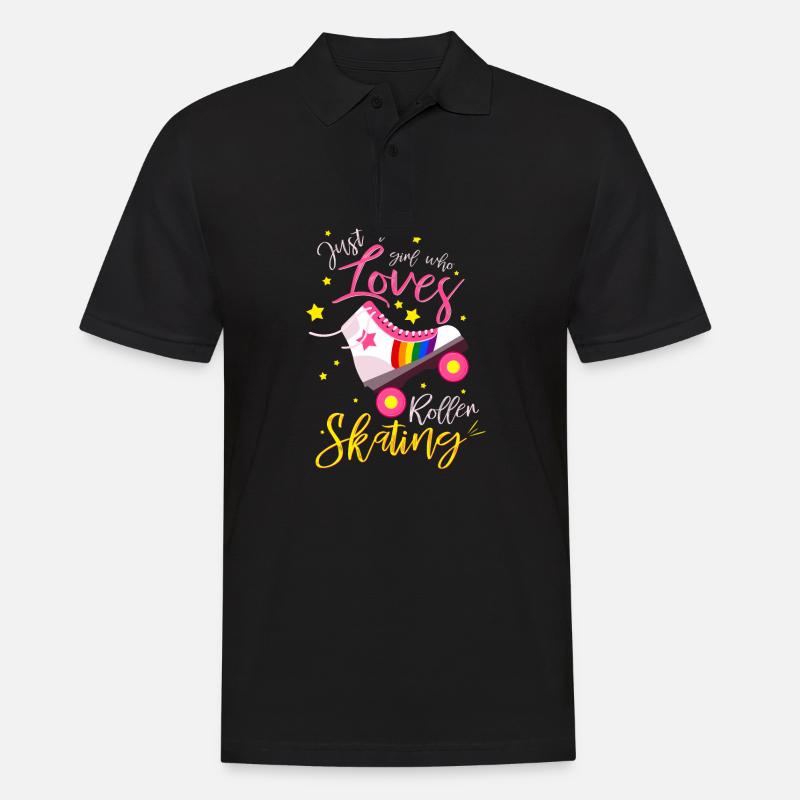 Ein Mädchen das Rollschuhe liebt Geschenkidee - Männer Poloshirt - Schwarz