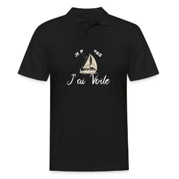 Je Peux Pas J Ai Voile Idée cadeau voilier - Polo Homme - noir - Devant - Kai (181cm)