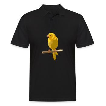 Kanarienvogel auf Zweig - Männer Poloshirt - Schwarz - Vorne - Kai (181cm)
