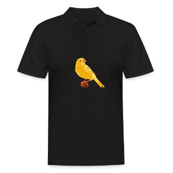 Kanarienvogel auf Zweig - Männer Poloshirt - Schwarz - Vorne - Kai (181cm)