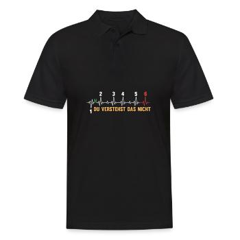 Herzschlag Motorrad 6 Gänge Schaltung EKG - Männer Poloshirt - Schwarz - Vorne - Kai (181cm)